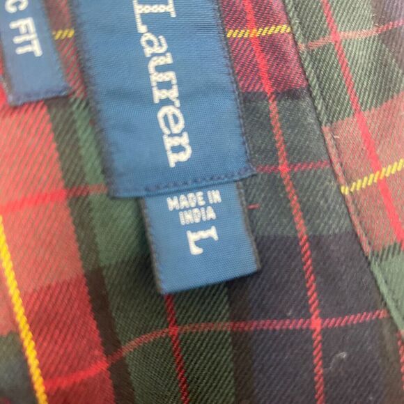 Polo Ralph Lauren Shirt Men SZ L Green Red Plaid Button Down Classic Fit Pony - Picture 12 of 16